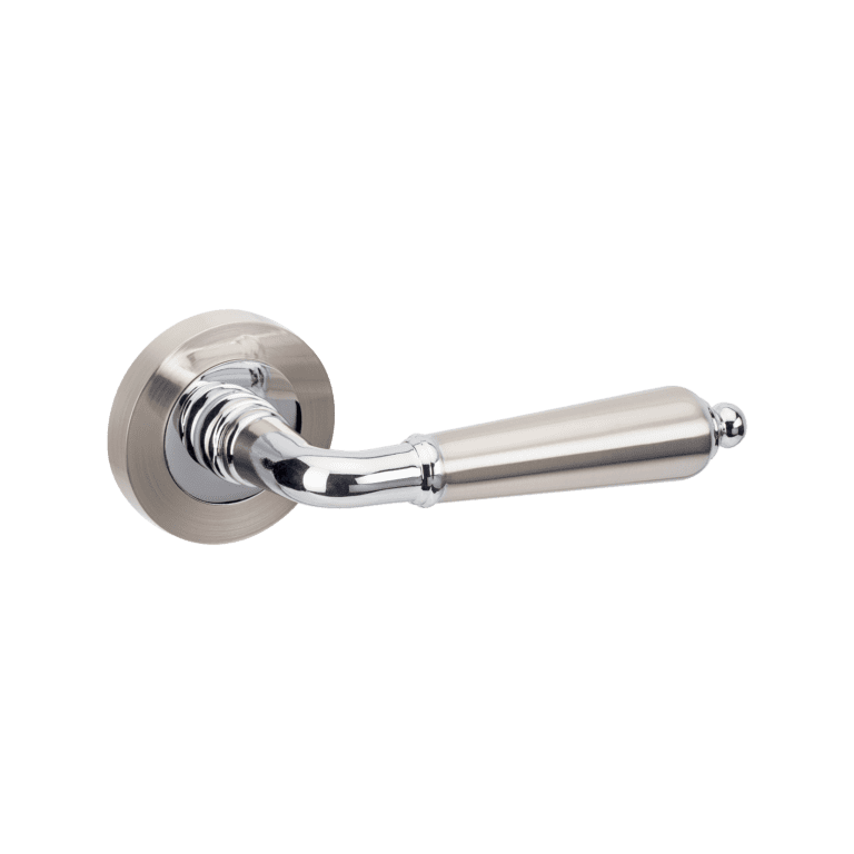 Zanda Oxford Door Handle Brushed Nickel/Chrome Plated Complete